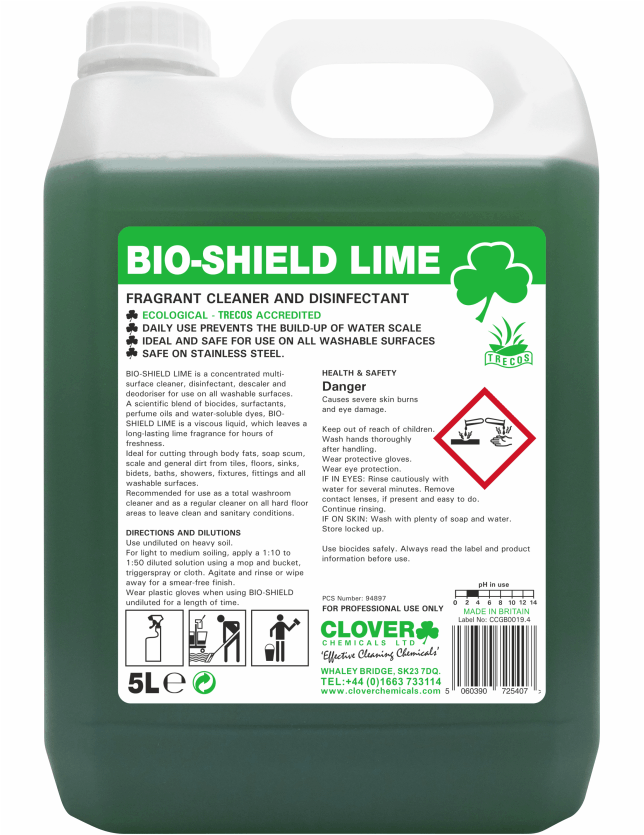 Clover Bio-Shield Lime Acidic Cleaner and Disinfectant 5 Litre [209]
