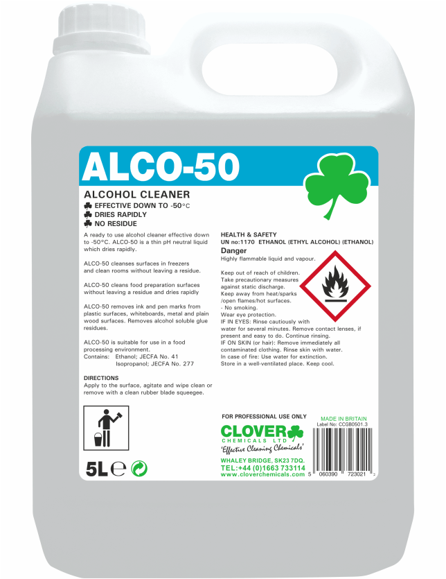 Clover Alco-50 Alcohol Cleaner 5 Litre (293)