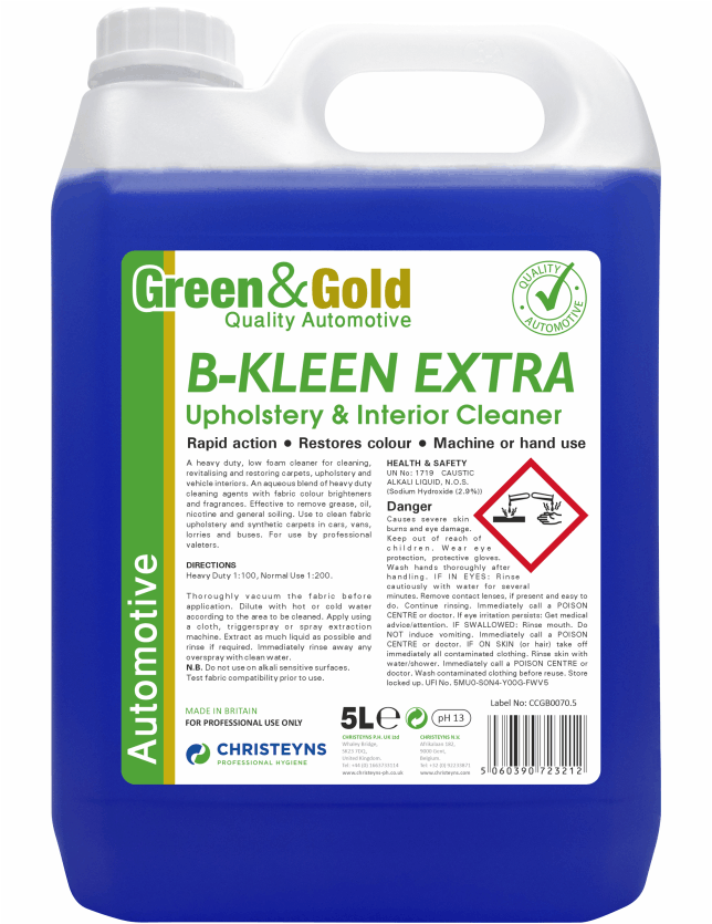 Green & Gold B-Kleen Extra Vehicle Carpet and Upholstry Cleaner 20 Litre [310]
