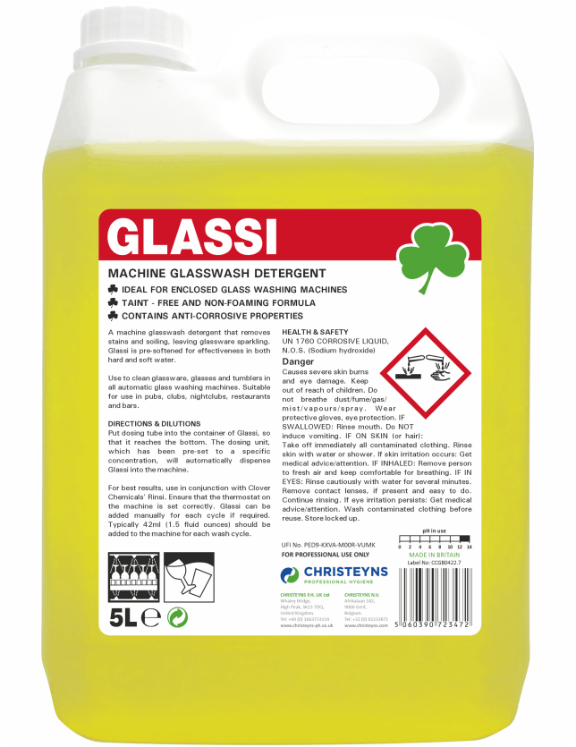 Clover Glassi  Machine Glasswash Detergent 5 Litre [328]