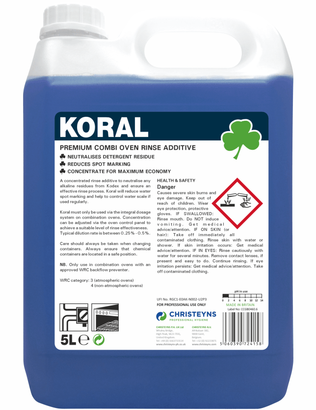 Clover Koral Premium Combi Oven Rinse Aid 5 Litre [495]