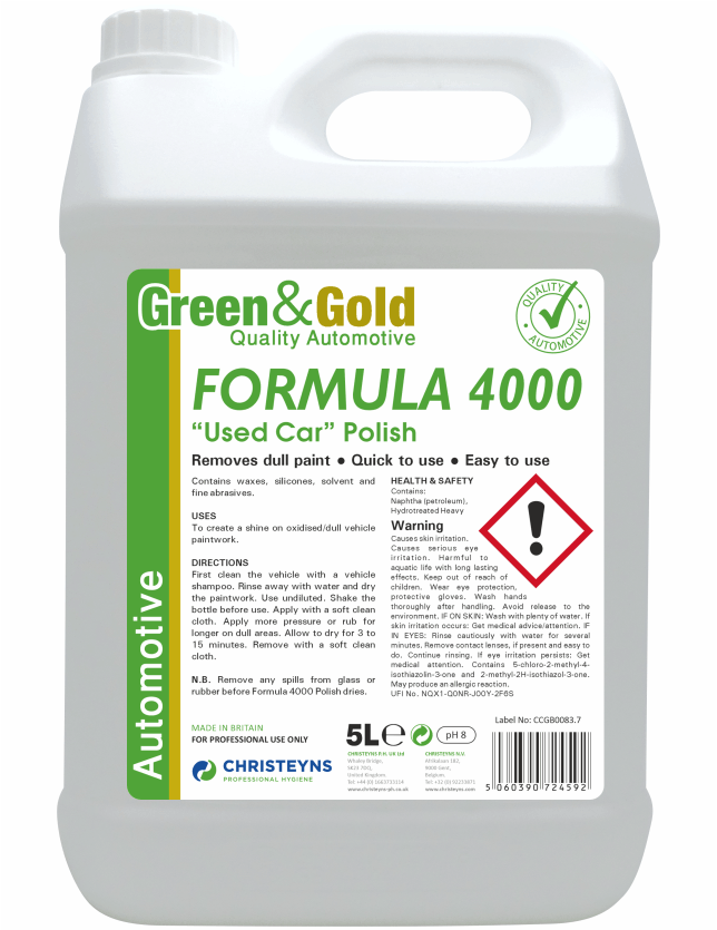 Green & Gold Used Car Polish  High Cut Car Polish 5 Litre [707]
