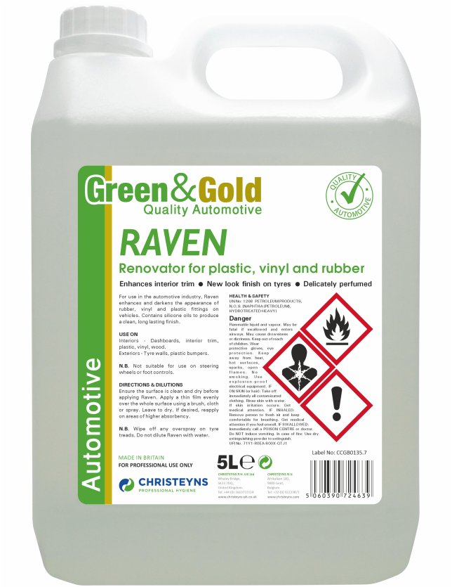 Green & Gold Raven Renovator for Vinyl Plastic & Rubber 5 Litre [711]