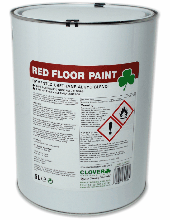 Clover Floor Paint Red Floor Sealer 5 Litre [730]