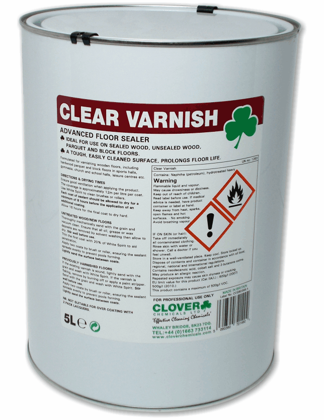 Clover Clear Varnish   5 Litre [731]
